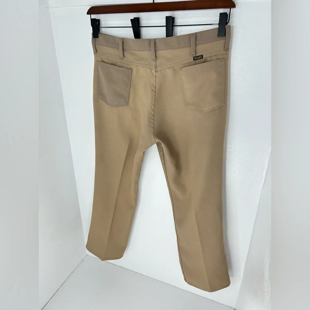 Wrangler Vintage 90's Tan Polyester Pants Size 39x29 (Tag 40x29) USA Made‎ 82TN